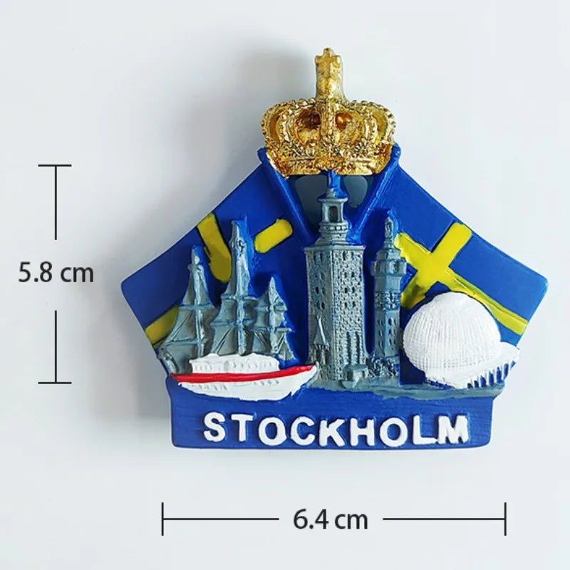 Sweden Fridge Stickers Stockholm Souvenirs Home Decoration Refrigerator Magnets Wedding Gifts Photo Wall Magnetic Stickers