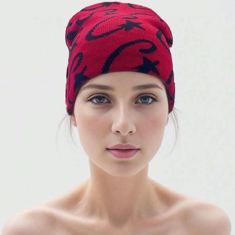 1 gorro de punto para mujer, gorro de punto para hombre, gorro unisex de punto moderno sin ala, para actividades al aire libre, estilo Y2k, hip hop, gótico, ciclismo