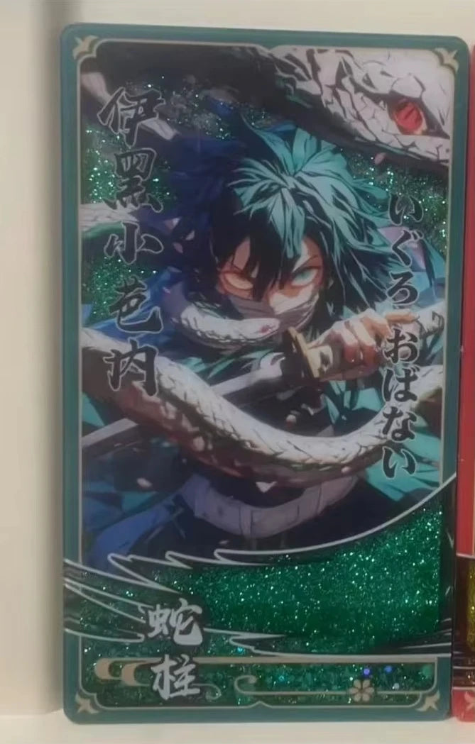 Anime Demon Slayer Quicksand Cards Kanroji Mitsuri Kochou Shinobu Iguro Obanai Uzui Tengen Collection Cards Birthday Gifts Toys