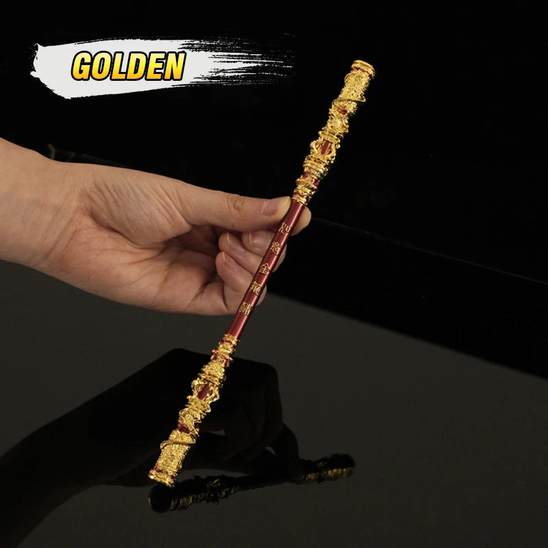22CM Black Myth Sun Wukong Weapon Golden Hoop Stick Model Semi-metal Ruyi Staff Martial Arts Bo Staffs Souvenir Game Collection