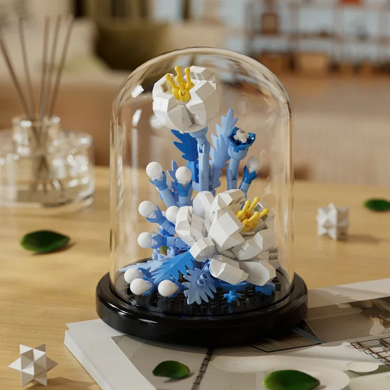 Building block bouquet assembly toy children's puzzle building block toy parent-child interactive desktop decoration