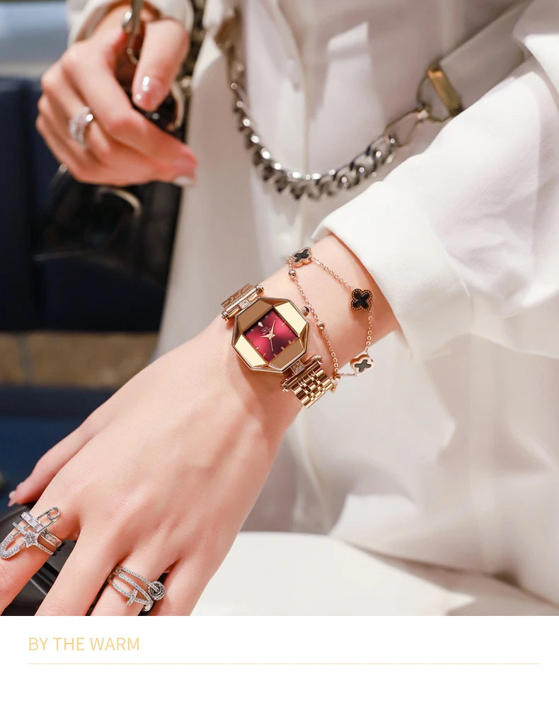 relogio feminino 2024 Luxury Brand Diamond Women Watch Rose Gold Quartz Ladies Wrist Watches Stainless steel Clock Female Watch