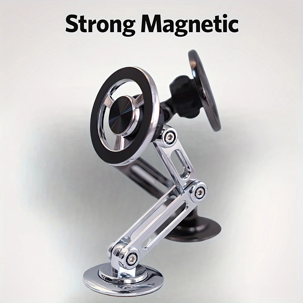 Aluminum alloy magnetic car phone holder, universal 360 ° rotatable shock-absorbing telescopic folding phone holder Accessories
