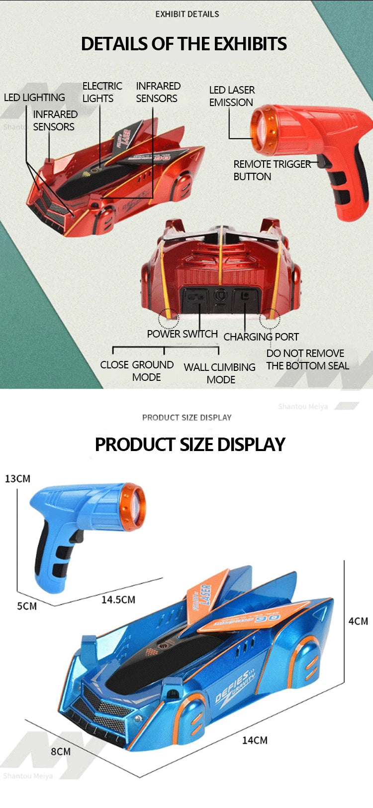 RC Car Stunt Infrared Laser Tracking Wall Ceiling Climbing Vehicle Toys For Children Remote Control Cars Follow Light Gifts boys