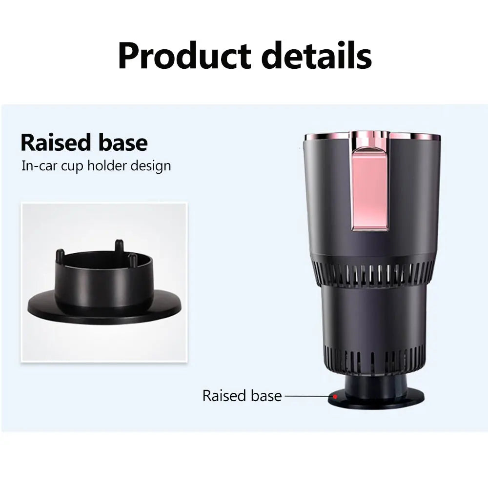 Portavasos para coche con pantalla táctil de 12 V, para bebidas frías y calientes, con pantalla digital inteligente, para el hogar, para acampar y viajar