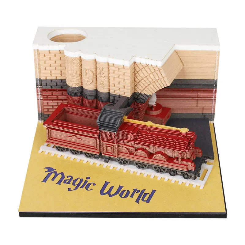 3D Omoshiroi Block Memo Pad Notepads Magical Calendar Magic Castle Sakura Tree Sticky Note Luxury Novelty Gift Items
