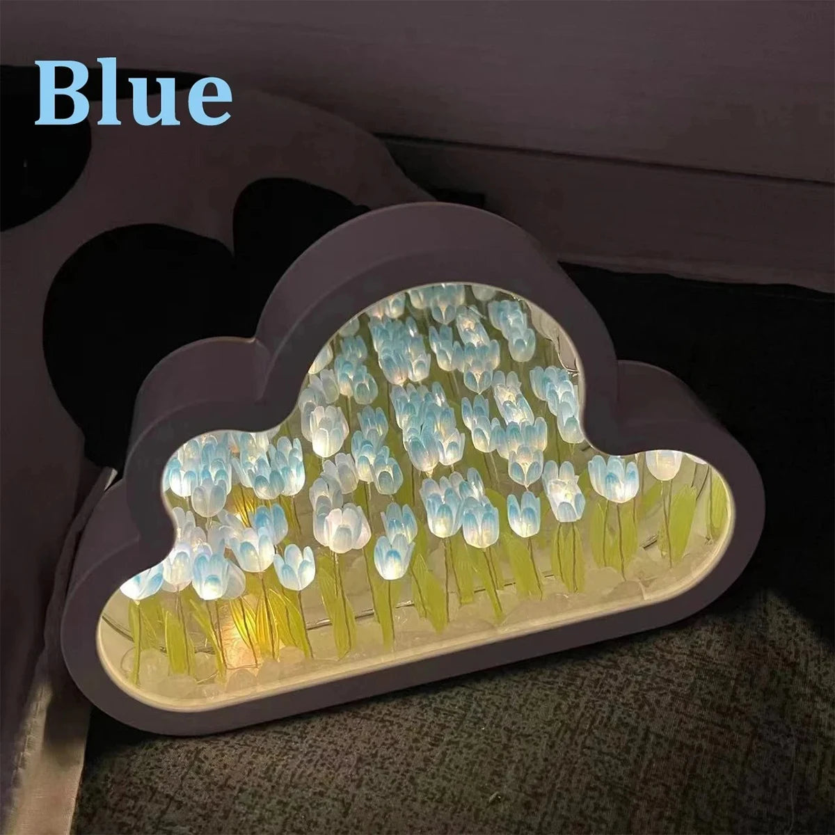 DIY Tulip Flowers LED Night Light Colorful Cloud Shape 20/21LEDs Atmosphere Light USB/Battery Powered Home Christmas Party Decor
