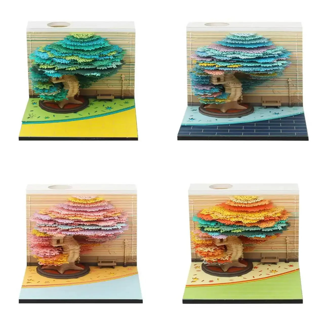 Treehouse 3D Desktop Calendar Sticky Notes Creative Crafts Souvenirs Paper Carvings Post-it Notes New Year Gifts Office Ornament