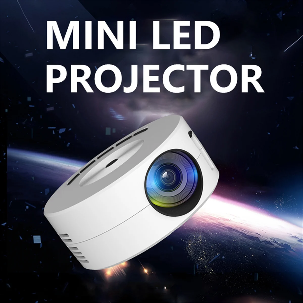 Miniproyector LED YT200 Reproductor multimedia doméstico Proyectores portátiles de audio Proyección de vídeo USB con cable Misma pantalla Espejo