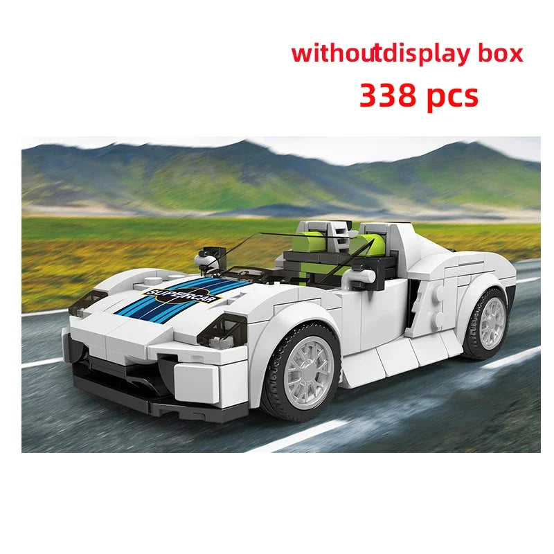 Technical Moc Car City Speed Champion Sports Car Racing Vehicle Building Blocks Brick Educational Construction Toys