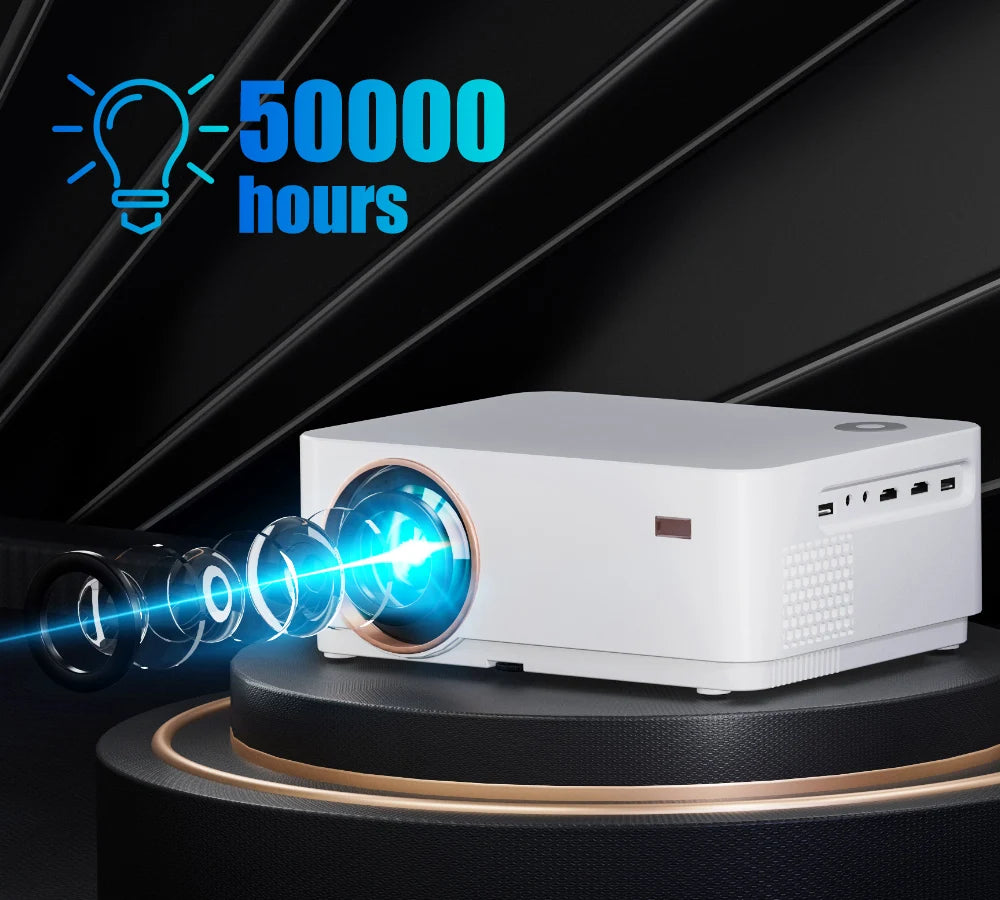 WZATCO Nouveau D5 1080P 5G WiFi Android Smart Digital Focus Full HD Projecteur LED Vidéo Home Cinéma Cinéma Projecteur LCD Beamer