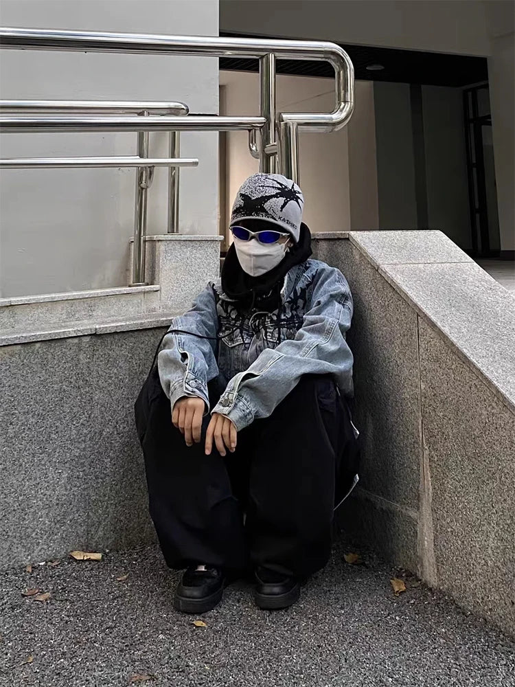 Women Knit Hat Winter Beanie Kpop Y2k Accessories Hip Hop Warm Gothic Graphic Streetwear Spring Vintage Pullover Korean Unisex