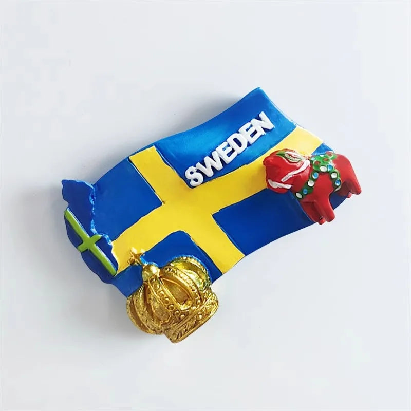 Sweden Fridge Stickers Stockholm Souvenirs Home Decoration Refrigerator Magnets Wedding Gifts Photo Wall Magnetic Stickers