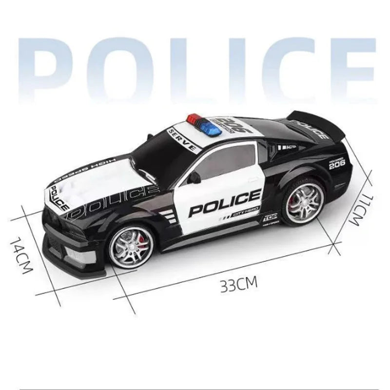 Voiture de police télécommandée 1/12 RC Drift 2,4 GHz Véhicule de course tout-terrain à grande vitesse avec lumières cool Jouets pour enfants Cadeau d'anniversaire pour garçons