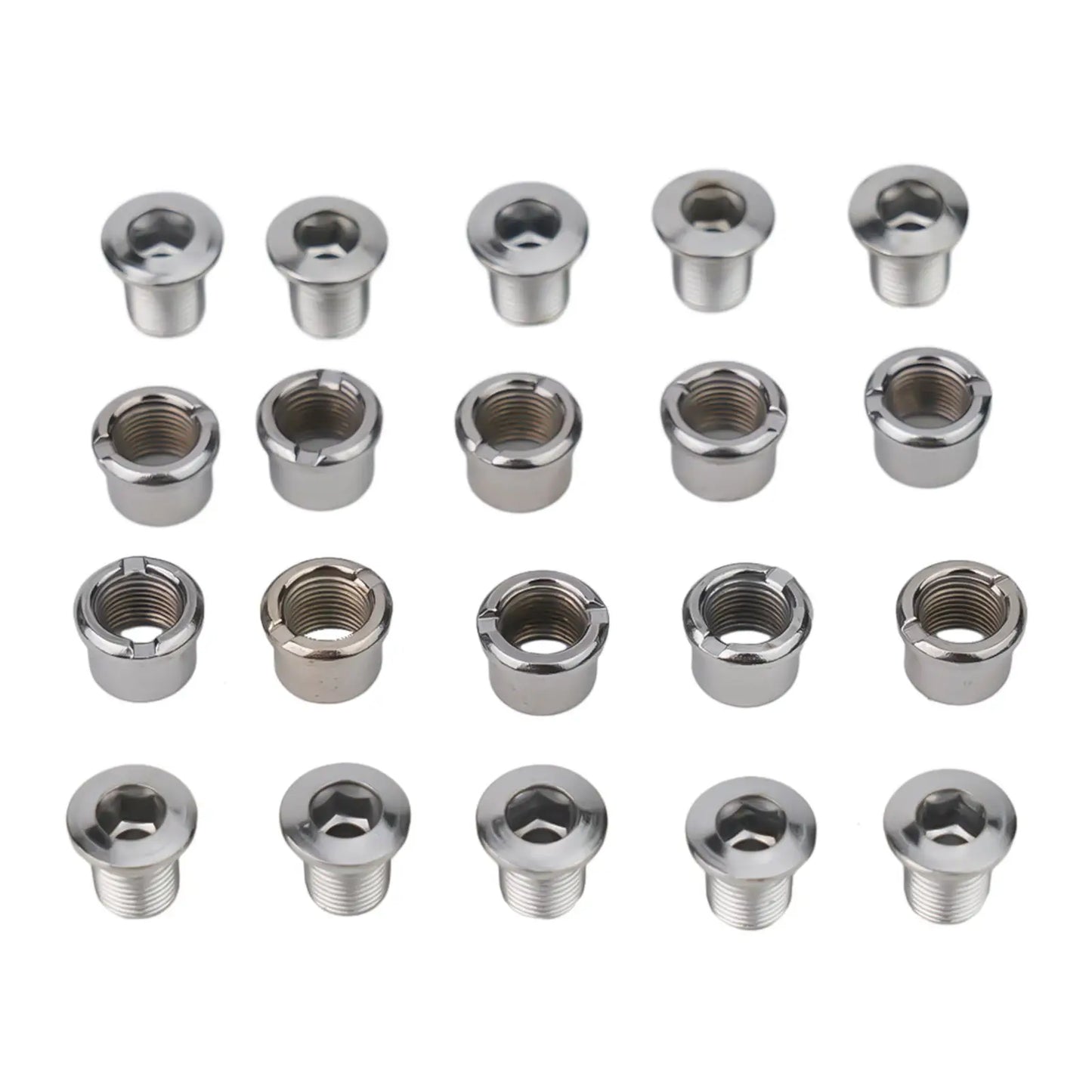 10 piezas de pernos para bielas de bicicleta, pernos simples, dobles y triples, tornillos de acero para platos y platos, tornillos para platos y tuercas, accesorios para bicicletas
