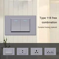 15 A/20 A 110 V-250 V Estados Unidos 1 2 enchufes Autenticación UL Toma estándar de EE. UU. Toma de corriente de América del Norte Interruptor de pared