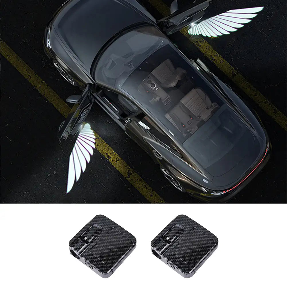 2Pcs/4Pcs Car Angel Wings Wireless Car Door Welcome Courtesy Shadow Projector Lamp LED HD Logo Light Cars Accessories