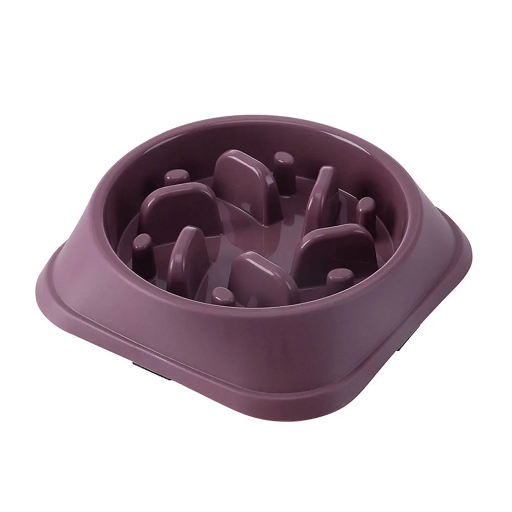 Pet Dog Bowl Slow Food Feeder Non-slip Anti Choking Cat Thickened Plastic Plate Bowls Healthy Anxiety Relief Dish Pet Supply
