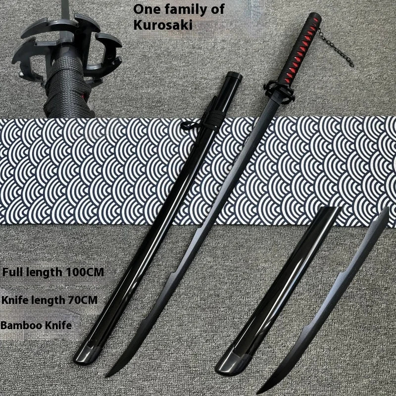 Tai Sword Katana Oriental Draw Sword with Sheath Tang Hengdao Wooden Sword Ancient Style Children's Toy Bamboo Wooden