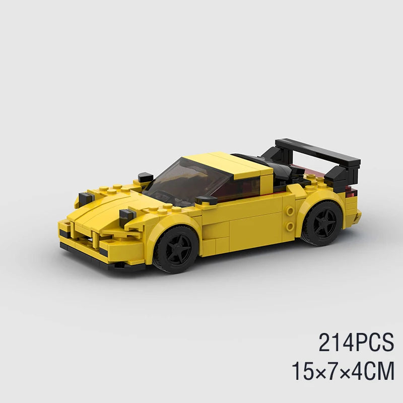 Supercar F1 City Speed Champions Racing Car RX-7 Model Building Blocks MOC Supercar Racers Vehicle Technique Bricks Kids Toys