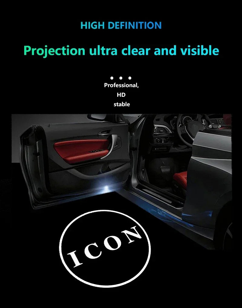 2pcs LED HD Logo For Polestar 1 Polestar 2 Car Door Light Projector Ghost Shadow Light Welcome Light Courtesy Atmosphere