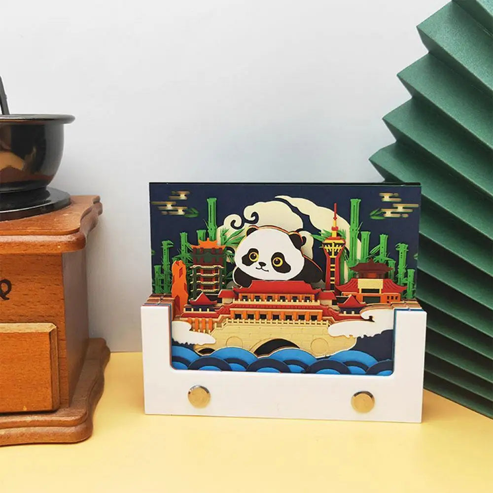 3D Art Calendar Cityscape 3D Calendar Writable Memo Pad Paper Carving Gifts For Living Room Study Room Bedroom Classroom