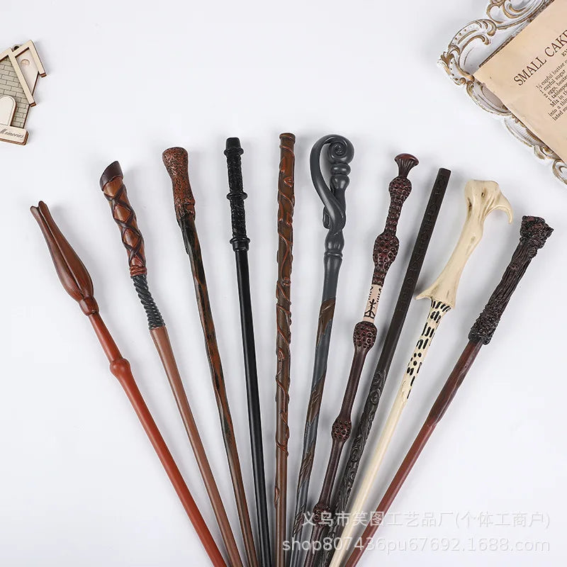 36 Styles Harry Magic Wand Resin Material Built in Steel Core Dumbledore Staff Cosplay Voldemort Props Christmas Gift Kid