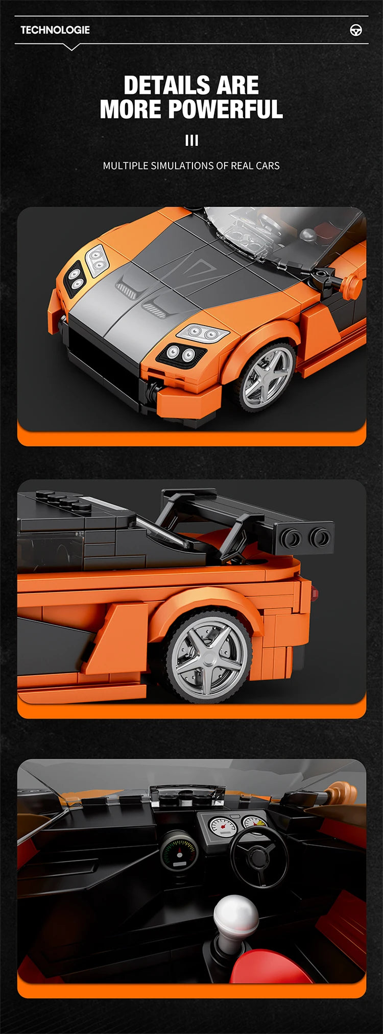 367PCS RX7 Sports Car Building Block Creative City Vehicle Classic Car Model Bricks Desktop Display Toys For Kids Holiday Gifts
