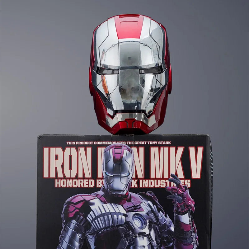 2024 New 1:1 Marvel Iron Man Mk5 Electric Helmet Multi-piece Opening And Closing Helmet Voice Control Eyes Model Adult Toy Gifts