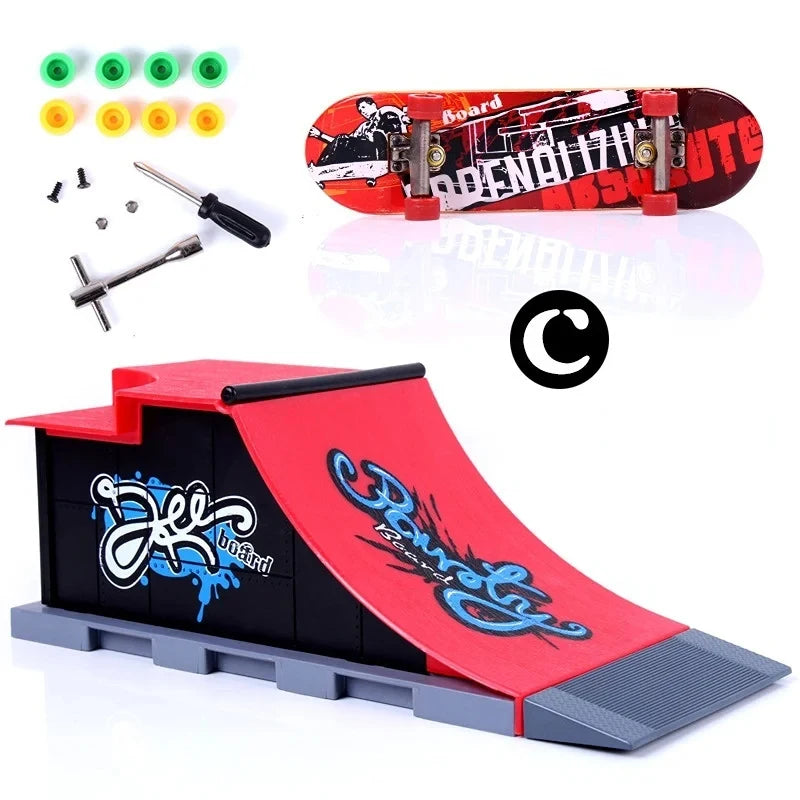 6-In-1 Finger Skateboards DIY Skate Park Ramp Parts For Tech Deck Scene Venue Combination Set For Children Indoor Home Toy