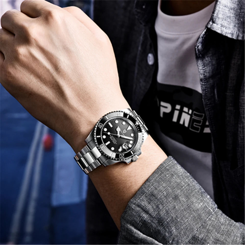PAGANI DESIGN PD1661 Water Ghost Watch 40MM Luxury Automatic Mechanical Watches NH35 Auto Date Sport Dive BGW-9 Watch For Men