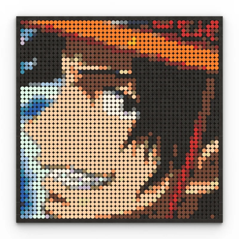 One Piece Anime Figures Luffy Brook Nami Robin Sanji Franky Blocks Brick Pixel Art Decoration Toys Kids Christmas Birthday Gifts