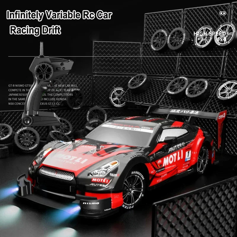 1:16 Nuevo coche de control remoto con tracción en las cuatro ruedas a media escala 4x4 30 km/h 2,4 G CVT RC Coche de juguete para niños Regalo de juguete