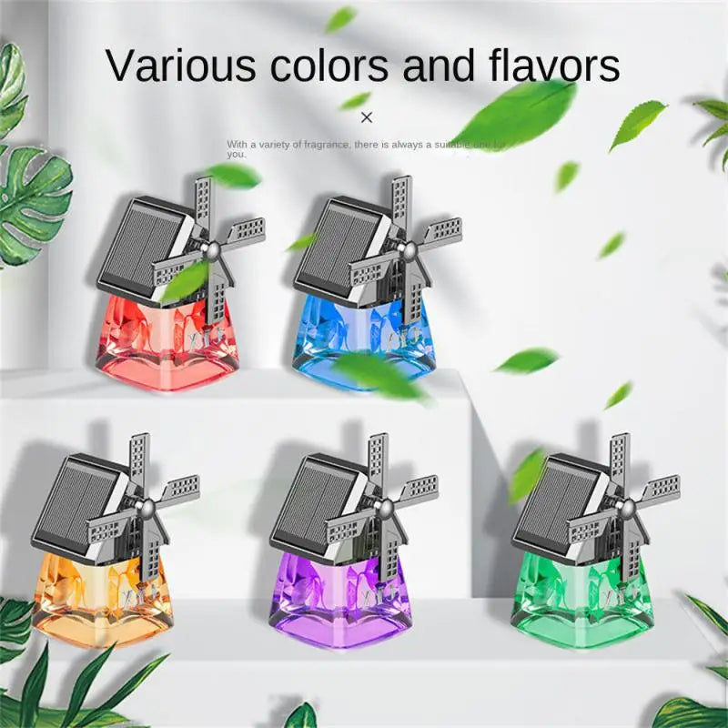 Auto Instrument Panel Air Freshness Solar Energy Deodorization Rotation Windmill Design Light Solid Perfume Car Durable