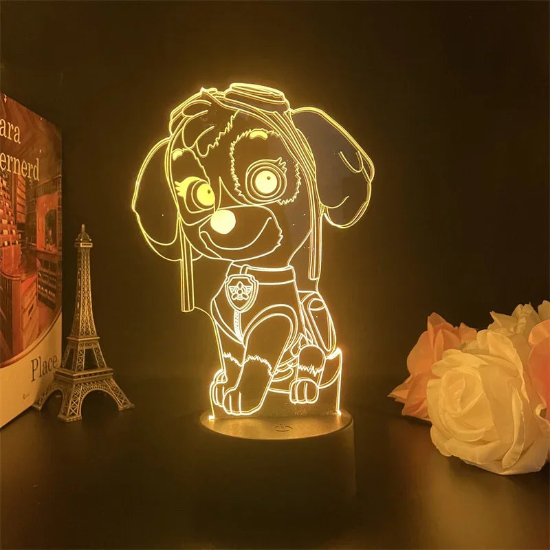 Paw Patrol Cartoon Series 3D Lamp Anime Figure Bedside Table Lamp Led Night Lamp Creative Ornaments Children Toys Birthday Gifts