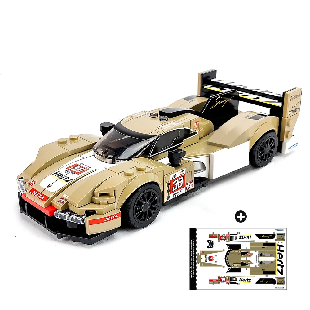 302PCS MOC Speed Champion Le Mans 24 Hours Endurance Race 2023 WEC Series 963 Racing Car Model Building Blocks Children's Toys