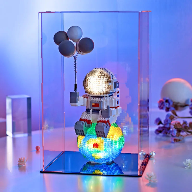WiseHawk Micro Building Blocks One Piece Wedding Dress Light Tree House Kids Mini Brick Toys con caja de presentación y luz LED