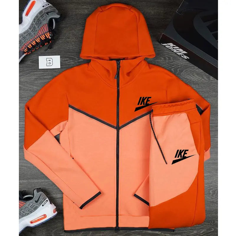 2024 Men's Leisure Sportswear For Men Spring And Autumn New Outdoor Hooded Windbreaker Jacket And Sweatpants Two-piece Set