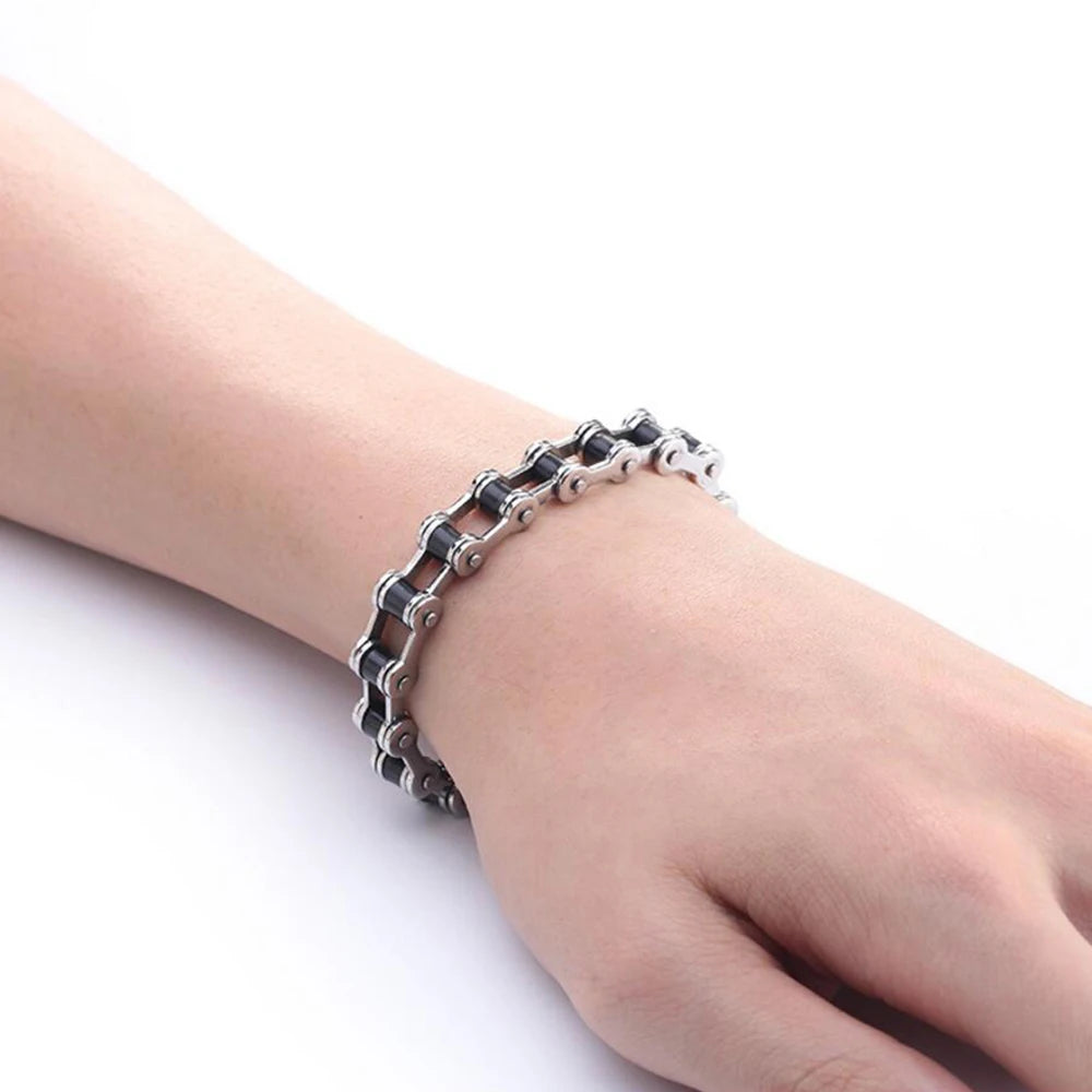 Top Quality Stainless Steel Biker Bracelet Men's Motorcycle Chain Punk Rock Male Bracelet Biker Bicycle Bracelets For Men