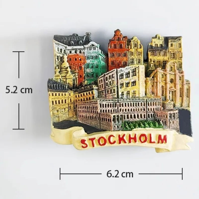 Sweden Fridge Stickers Stockholm Souvenirs Home Decoration Refrigerator Magnets Wedding Gifts Photo Wall Magnetic Stickers