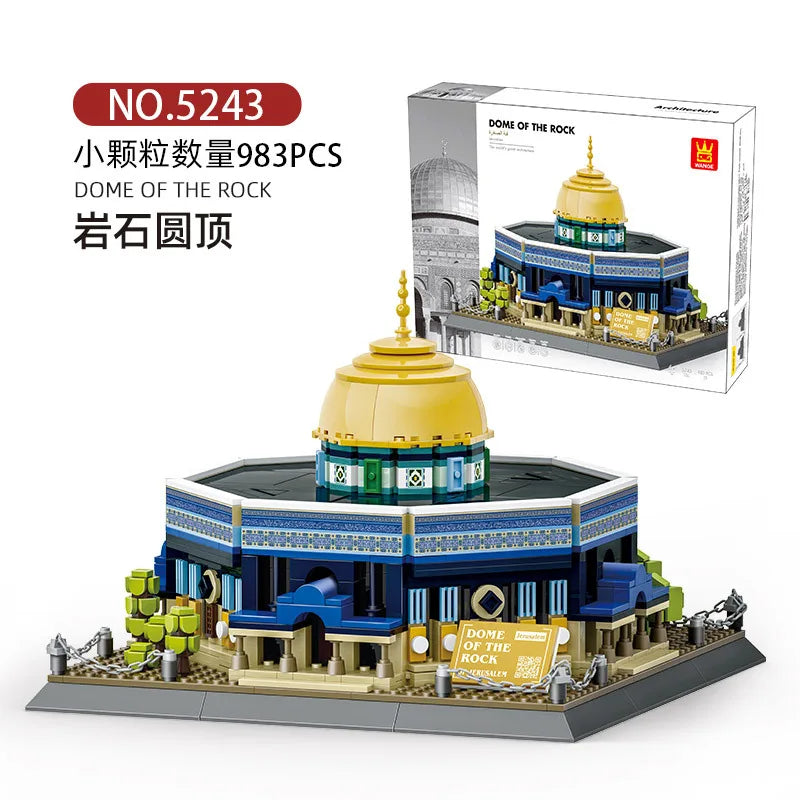 Wange Blocks Architecture Building Bricks MOC City House MOSQUE KAABA Educational Toy Adult Gift