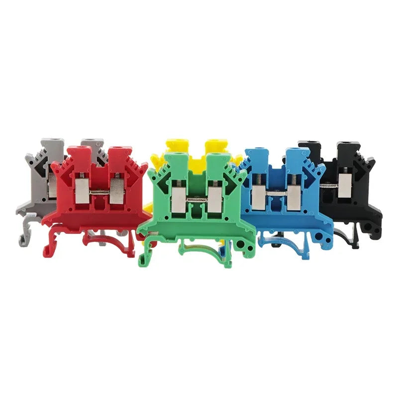 10 piezas Bloque de terminales de riel DIN UK-2.5B Cable Conductor eléctrico Conector universal Bloque de terminales de conexión por tornillo UK2.5B