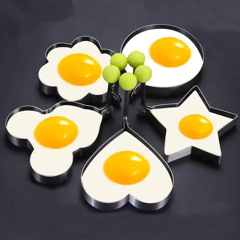1 pieza de moldes para freír huevos de acero inoxidable, modelo de anillo de tortilla, molde para hornear panqueques, pasteles de carne, moldes para pasteles de arroz en forma de corazón para cocina