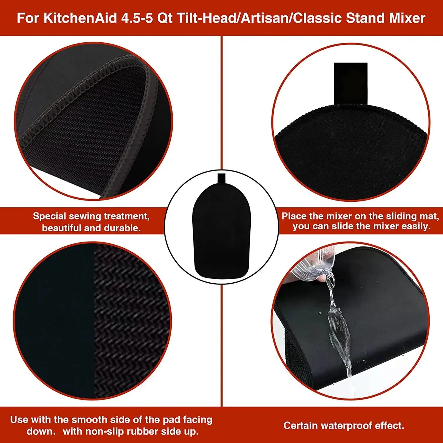 1 almohadilla deslizante para batidora vertical KitchenAid para pequeños electrodomésticos, almohadilla antideslizante para máquina de chef, almohadilla móvil