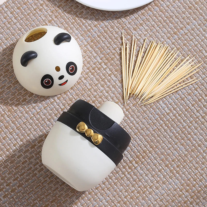 Toothpick Dispenser Large Portable Bamboo Toothpick Organizer Automatic Pressing Toothpick Holder Storage Organizer Home Tool
