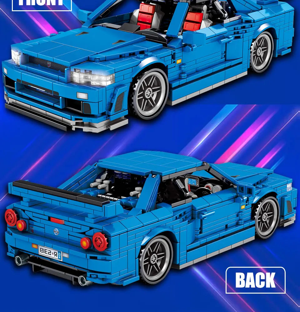 Technical Racing Car Models Speed Champion Car Japan Sport Cars Building Blocks Model Pull Back Vehicel Bricks Toy for Kids