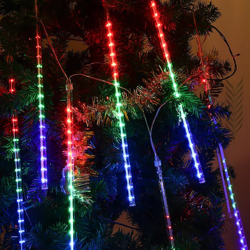 30/50cm Holiday Meteor Shower LED String Lights Christmas Falling Rain Lights Snow Falling Icicle Cascading Light Waterproof New