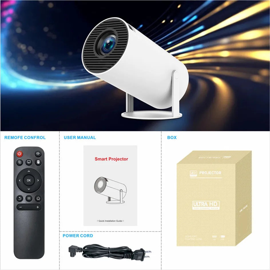 2024 new HY300 Pro plus Projector Android 4K 1280*720P Dual Wifi Video Portable Outdoor home hd led proyector cine en casa