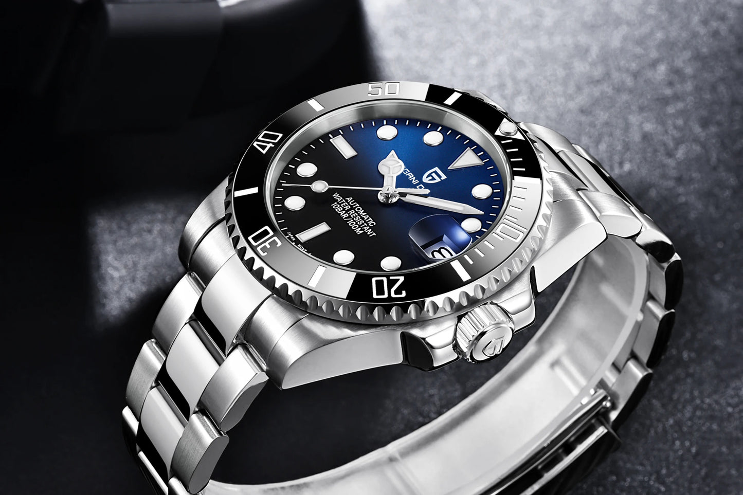 PAGANI DESIGN Men's Mechanical Wristwatches Luxury Brand Mens Watch NH35 100m Waterproof Sapphire Diving Watch reloj hombre