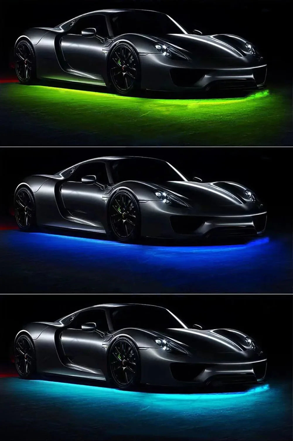 Car Colorful Modification Rainbow APP Flow Light Running Lantern RGB Car Bottom Music Rhythm Decorative Light